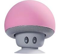 Longben Mushroom Bluetooth Speaker,Portable Wireless Speakerwith Suction Cup Phone Stand,for Tablet, Smart Phone,Laptop (Pink)