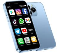 Longben Unlocked Mini Smartphone, 4G Android 10.0, 3.0 Inch Display, Dual SIM, 2MP + 5MP HD Camera, 2000mAh Long-Lasting Battery, Bluetooth/WiFi/facial recognition Phone(Blue 3GB+64GB)