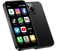 Longben Unlocked Mini Smartphone, 4G Android 10.0, 3.0 Inch Display, Dual SIM, 2MP + 5MP HD Camera, 2000mAh Long-Lasting Battery, Bluetooth/WiFi/facial recognition Phone(Black 3GB+64GB)
