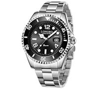 LONGBO Master Royale Analog Stainless Steel Watch For Men, Silver-Black, Classic