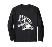 Longboard Standing on The Skateboard Long Sleeve T-Shirt