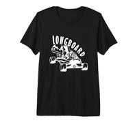 Longboard Standing on The Skateboard Premium T-Shirt