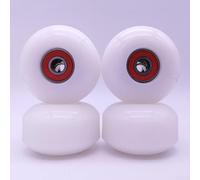 Longboard Wheels 4 pcs Soft 95A 52x32mm with ABEC9 Bearings for Smooth and Balanced Skateboard Riding (White)