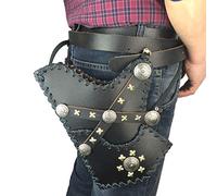 longbowmaker Archery Manchu Quiver Horse Quiver Black Cow Leather Archery Arrows Hip Quiver Field Quiver with Waist Belt(Right Hand take Arrows)