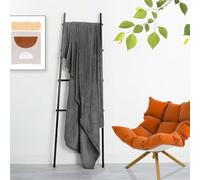 LONGCAO Extra Large Fleece Throw Blanke 90 x 150 cm Soft, Fluffy, 3D Touch Experience, Warm Cozy Throw, Versatile Single Flannel Blanket Fleece Blanket for Couch and Bed, Dark Grey