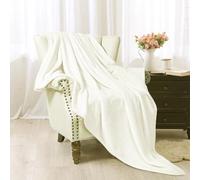 LONGCAO Sofa Throw Blanket 160 x 400 cm Super Soft and Warm Lightweight Checkered Pattern Blankets for All Seasons Sofa Throws Large 2 Seater for Bed, Couch, Settee, off white