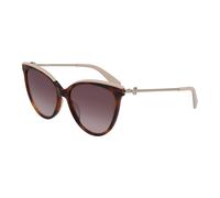 LONGCHAMP Woman LO675S 214 Sunglasses Plastic Havana Brown Cat Eye Normal Shaded