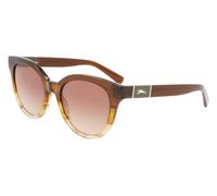 LONGCHAMP Woman LO697S 701 Sunglasses Acetate Honey Brown Round Shaded