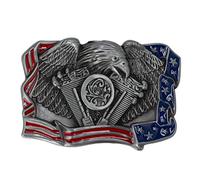Longcreek Eagle Belt Buckle for Men, American Bald Eagle Belt Buckle, Norse Viking Eagle Head Belt Buckle, Patriotic American Flag Eagle Rectangle Belt Buckle, Western Cowboy Belt Buckle