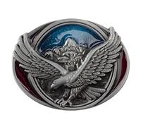 Longcreek Eagle Belt Buckle for Men, American Bald Eagle Belt Buckle, Norse Viking Eagle Oval Belts Buckle, Soaring Eagle Western Cowboy Belt Buckles, Vintage Punk Rock belt buckle