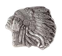 Longcreek Native American Indian Chief Belt Buckle for Men, Indian Warrior Chief Head Belt Buckle, Indian Tribal Chief Skull Belt Buckle, Western Cowboy Belt Buckle, Vintage Punk Rock Belt Buckle
