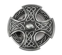 Longcreek Viking Celtic Cross Belt Buckle - Punk Celtic Knot, Western Cowboy, Best Man & Wedding Silver Belt Buckle