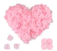 LONGDENEKHALIQ 1200 Pcs Pink Rose Petals - Artificial Silk Flowers, Waterproof No-Taste Rose Petals for Romantic Wedding, Anniversary, Birthday, and Confession Decorations
