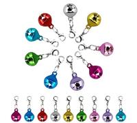 LONGDENEKHALIQ 24 Pcs Colorful Bell Keychains - 14mm Security Alarm Bells for Pet Collars, Backpacks, Handbags, and Car Keys - Decorative Hanging Charm for Girls and Women