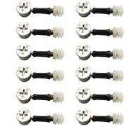 Longdex 12PCS Furniture Connecting Cam Fitting 15x11mm with Dowel and Plastic Pre-Inserted Nut