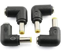 Longdex 4pcs 90 Degree 5.52.1 Mm Male Jack to 5.52.5MM Female Plug Right Angle L Shaped DC Power Connector Adapter for Laptop