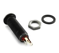 Longdex Bass Barrel Jack Black Cylinder Stereo 1/4" Flush Mount Output Jack Input Plug Sockets with 3 Pins for Electric Guitar Bass