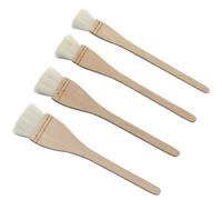 Longdex Creative Mark Hake Paintbrush Set 4PCS Professional Soft White Goat Hair Stitch-Tied Brushes for Wash, Background Work,Watercolor and Ceramic Pottery
