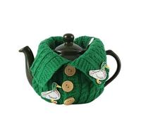 LONGDON HOMEONE 2 Cup 500-600ml Green Tea Cozy for Teapot British - Acrylic Tea Pot Cover with Duck Embroidered Patch - Decorative Teapot Cozy for English Tea Sets - Not Include teapot
