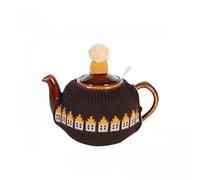 LONGDON HOMEONE Tea Cozy Suitable for a 600ml,20oz Tea Pot,Teapot Warmer -100% Acrylic Fibers Filling,Two Piece (Brown House)