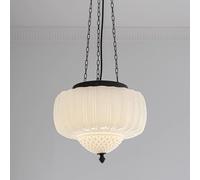 LONGDU Extra Large Schoolhouse Milk Glass Chandelier Mid Century Modern Pendant Light Nordic Coastal Hanging Light for Kitchen Island Dining Room Bedroom Hallway Bar Living Room