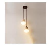 LONGDUOU Japanese Wabi-sabi Milk Glass Chandelier,Yellow Travertine Pendant Light,Indoor Adjustable Height Ceiling Light Fixture for Kitchen Island Dining Room Bedroom Hallway Bar Living Room