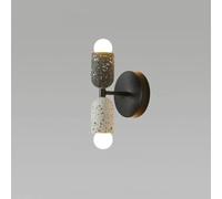 LONGDUOU Japanese Wabi-sabi Style Wall Lamp,Vintage Double Head Cement Wall Light Fixture,Home Decoration Wall Mounted Lamp(B)