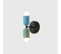 LONGDUOU Japanese Wabi-sabi Style Wall Lamp,Vintage Double Head Cement Wall Light Fixture,Home Decoration Wall Mounted Lamp(C)