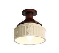 LONGDUOU Mid Century Vintage Resin Semi Flush Mount Ceiling Light,Home Decoration Wood Ceiling Lamp,E27 Base Ceiling Light Fixture for Living Room Dining Room Bedroom Corridor Children's Room Hallway(