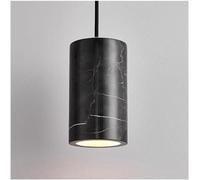 LONGDUOU Modern Creative Long Tube Chandelier,Black or White Marble Pendant Light,Indoor Adjustable Height Ceiling Light Fixture for Kitchen Island Dining Room Bedroom Hallway Bar Living Room(Black)