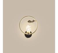 LONGDUOU New Chinese Style Full Copper Wall Lamp,Modern Zen Wall Light Fixture,Home Decoration Crystal Wall Mounted Lamp for Bedroom Living Room Study Room Dining Room Stairs Porch Hallway