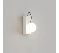 LONGDUOU Simple Creative Cream Wind Ball Wall Lamp,Modern Nordic Minimalist Wall Light,Postmodern Scandinavia Full Copper Wall Mounted Lamp(White)