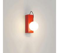 LONGDUOU Simple Creative Cream Wind Ball Wall Lamp,Modern Nordic Minimalist Wall Light,Postmodern Scandinavia Full Copper Wall Mounted Lamp(Red)