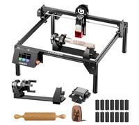 LONGER RAY5 Bundle Laser Engraver, 5W Laser Cutter with Air Assist and 3-in-1 Rotary Kit, Desktop Laser Cutter and Engraving Machine for Wood, Acrylic and Leather, DIY Craft and Gift Making