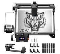 LONGER RAY5 Laser Engraver Cutter, 20W,Air Assist+3-in-1 Rotary Roller, 400×370mm Workspace, Touch Screen for Wood Acrylic Leather Metal DIY Gifts