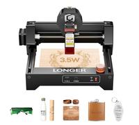 LONGER RAY5 mini Laser Engraver, 3.5W Desktop Laser Engraving Machine with WiFi Control and Emergency Stop, CNC Laser Cutter for Wood, Acrylic, Leather and anodized aluminum, 140 x 130 mm Working Area