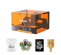 LONGER Ray5 miniS 10W Laser Engraver, FDA Class 1 Safe Fully Enclosed with Door Detection, 12000mm/min High Speed, 130x125mm Area, for Beginners DIY Home Use on Wood Leather Acrylic Metal