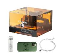 LONGER Ray5 miniS Desktop Laser Engraver with Acrylic Safety Cover, Class 1, Offline Control, High-Precision Engraving for Wood, Acrylic, Glass & More（10W - Orange）
