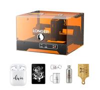 LONGER Ray5 miniS Desktop Laser Engraver with Acrylic Safety Cover, Class 1, Offline Control, High-Precision Engraving for Wood, Acrylic, Glass & More（5.5W - Orange）