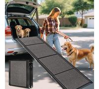 Longest 180cm & Widest 50cm Folding Dog Car Ramp for Large Dogs, Portable Pet Stair Ramp with Non-Slip Rug Surface, Extra Wide & Long Dog Steps for