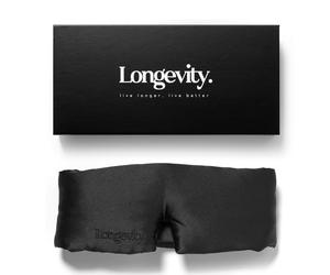Longevity 100% Mulberry Silk Eye Mask for Sleeping - Bio-Contoured Silk Sleep Mask with Silver Ion Infusion for Skin & Hair - Light Blocking, Hypoallergenic - Luxury Sleep Aids for Women & Men