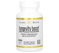Longevity Boost with Trans-Resveratrol, Olive Leaf Extract, Grape Extract Blend and Medium Chain Triglycerides, 60 Veggie Capsules, California Gold Nutrition