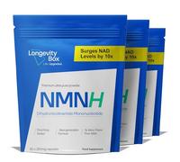 Longevity Box NMNH NMN Alternative 180 x 250mg - 5X More Potent Than NMN, Advanced NAD+ Booster, Dihydronicotinamide Mononucleotide for Healthy Aging, DNA Repair & Cellular Health, 180 Capsules
