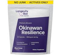 Longevity Box Okinawan Resilience - Blue Zone Formula with Purple Sweet Potato, Fucoidan, Bitter Melon, Turmeric, Shiitake & Black Pepper - Cellular, Immune & Metabolic Support - 60 Capsules