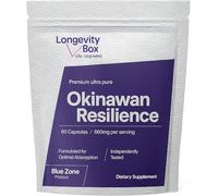 Longevity Box Okinawan Resilience - Blue Zone Formula with Purple Sweet Potato, Fucoidan, Bitter Melon, Turmeric, Shiitake & Black Pepper - Cellular, Immune & Metabolic Support - 3x60 Capsules