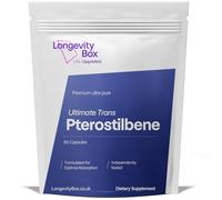 Longevity Box Pterostilbene 150mg - 60 Capsules - 99% Pure Trans-Pterostilbene - Third-Party Tested Antioxidant Supplement for Cellular Health & Healthy Aging