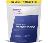 Longevity Box Pterostilbene Supplement 150 mg, 99% Pure, 60 Vegan Capsules