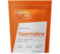 Longevity Box Spermidine Supplement 60 Vegan Capsules 6mg from 600mg Wheat Germ Extract with Zinc Thiamin 99% Pure Third-Party Tested Non-GMO