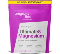 Longevity Box Ultimate Magnesium Complex - 8 Types in 1 Formula Including Glycinate, Citrate, Taurate, Malate & More - 500mg Per Serving -120 Ca