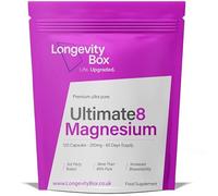 Longevity Box Ultimate Magnesium Complex - 8 Types in 1 Formula Including Glycinate, Citrate, Taurate, Malate & More - 500mg Per Serving - 120 Capsules - Deep Calm, Sleep & Relaxation Support